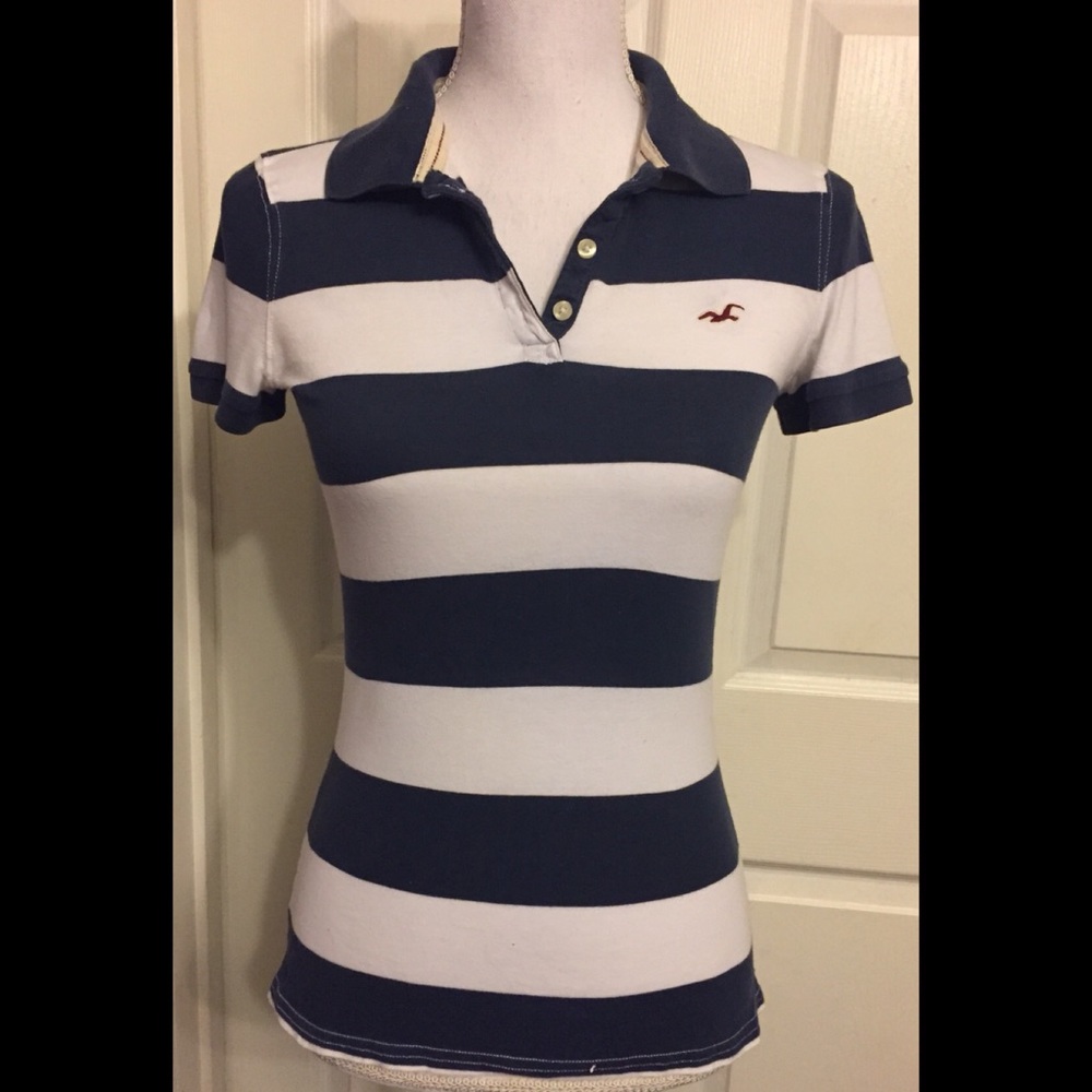 Hollister Striped Polo Top Blouse